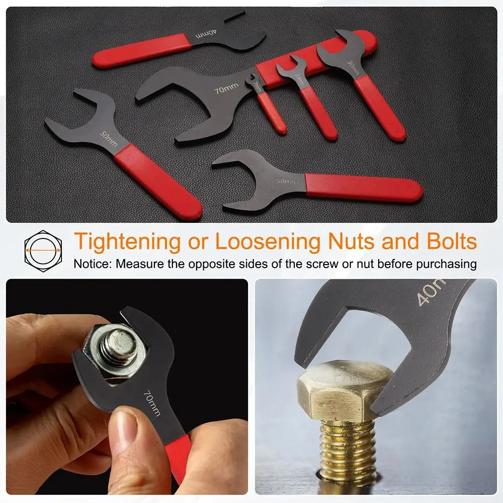 1Pcs Thin Single Open End Wrench 7-32mm Metric Flat Head U-Shaped Spanner 15 Degree Offset Angle Blackening