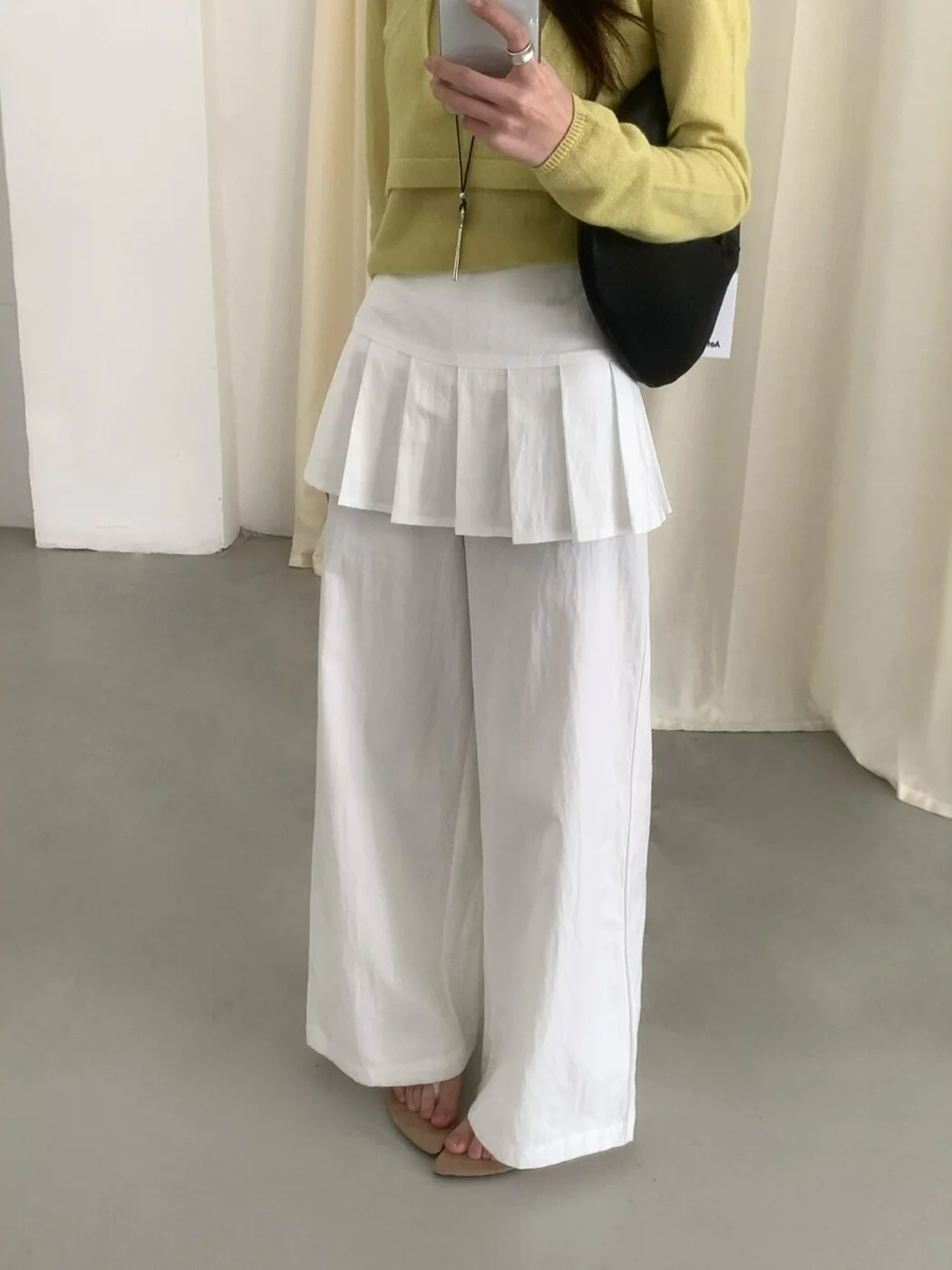 ballet-sle-fake-two-piece-wide-leg-pants-women's-spring-2026-white-casual-high-waist-slimming-loose-fit-trousers
