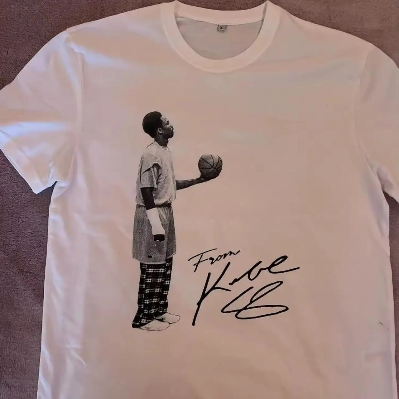 تي شيرت Kobe Look Up At The American Heavy Cotton Digital Direct Spray للقيام بالشارع القديم الهيب هوب لكرة السلة بأكمام قصيرة