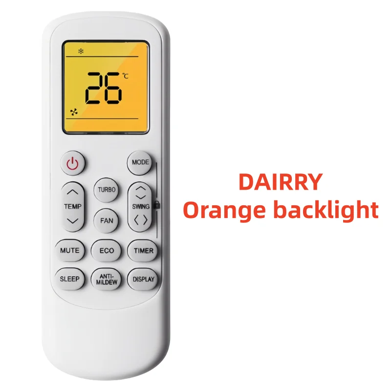Universal Air Conditioner Remote Control with Orange Backlight Fahrenheit Temperature Display for PIONEER