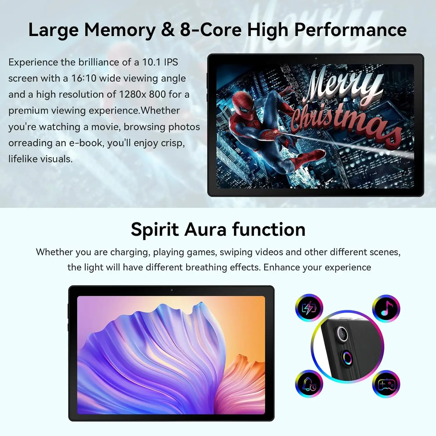 URAO Tablet 10 pulgadas Android 14 tabletas 10GB + 64GB 1TB ampliar procesador octa-core WideVine L1 5000mAh WiFi6 USB OTG detección facial
