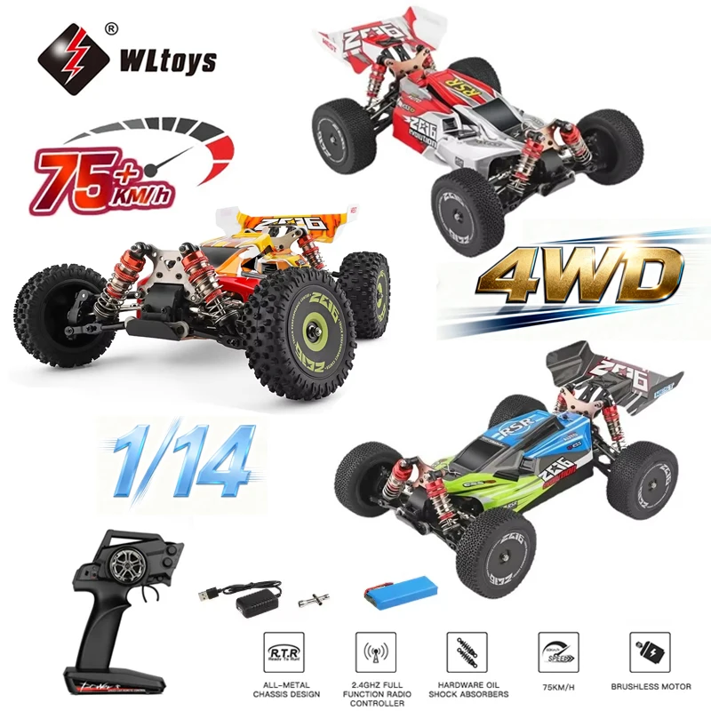 

WLtoys 144016 144001 RC Cars 35KM/H OR 75KM/H 1/14 off Road 4WD Drift Toys,2.4G Remote Control Monster Truck for Adults and Kids