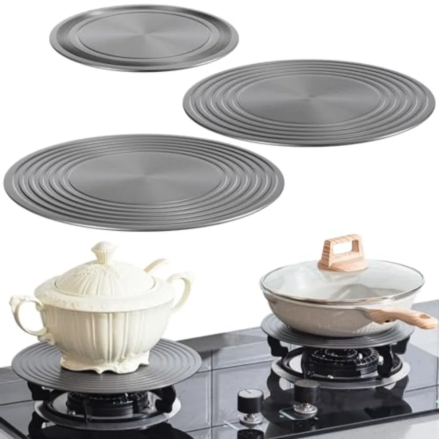 

3 шт. набор рассеивателей тепла для газовой плиты 7,8 9,5 11 дюймов, круглая индукционная переходная пластина, кольцо варочной панели, сигнальная пластина для газовой электрической плиты