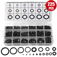 225PCS Rubber O Ring Oil Resistance O-Ring Washer Gasket Seals Watertightness Assortment Different Size With Plastic Box Kit Set