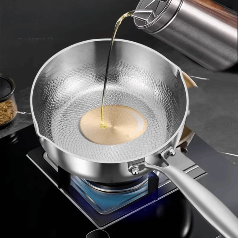 Health Titanium-coated Milk Pot Multilayer Composite Steel Non-stick Noodle Pot Scratch Resistant Single Saucepan Soup