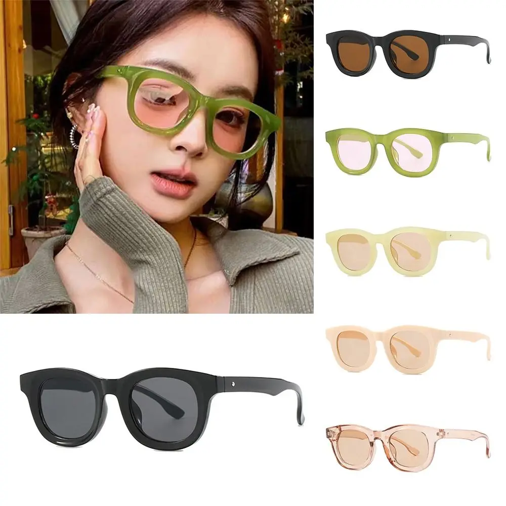 Fashion Popular Square Sunglasses UV400 Colorful Jelly Green Sun Glasses INS Style Eyeglasses for Women & Men