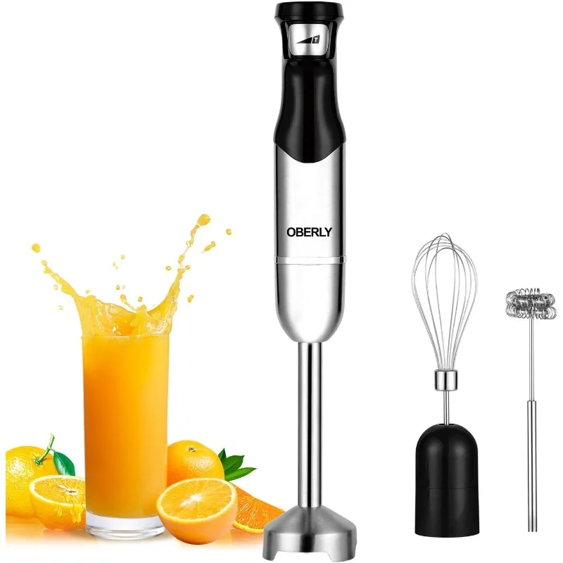 

Immersion Hand Blender Electric, OBERLY 500W Smart Stepless 3-in-1 Heavy Duty Handheld Stick Mixer