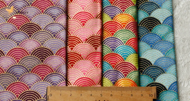 Printed Fish Scales Fabric Pure Cotton Plain Weave Bronzed Cloth Patchwork Sewing Cheongsam Bag DIY 145*48cm