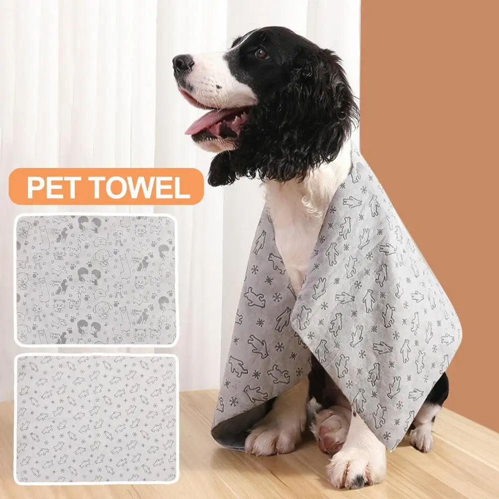 

Dog Towel Bathrobe Bath Towels Super Absorbent Cat Bath Towel Quick-drying Pet Bathrobe Cartoon Print Pet Dog Cat Towel