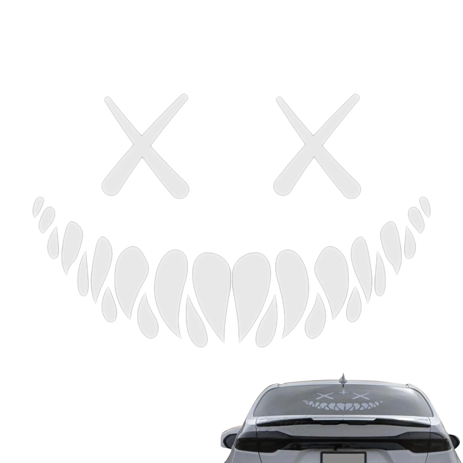 Car Windshield Stickers Delicate Car Window Decals Smile Devil Face Car Sticker Highly Sticky Home Decor For Laptop Car Wall