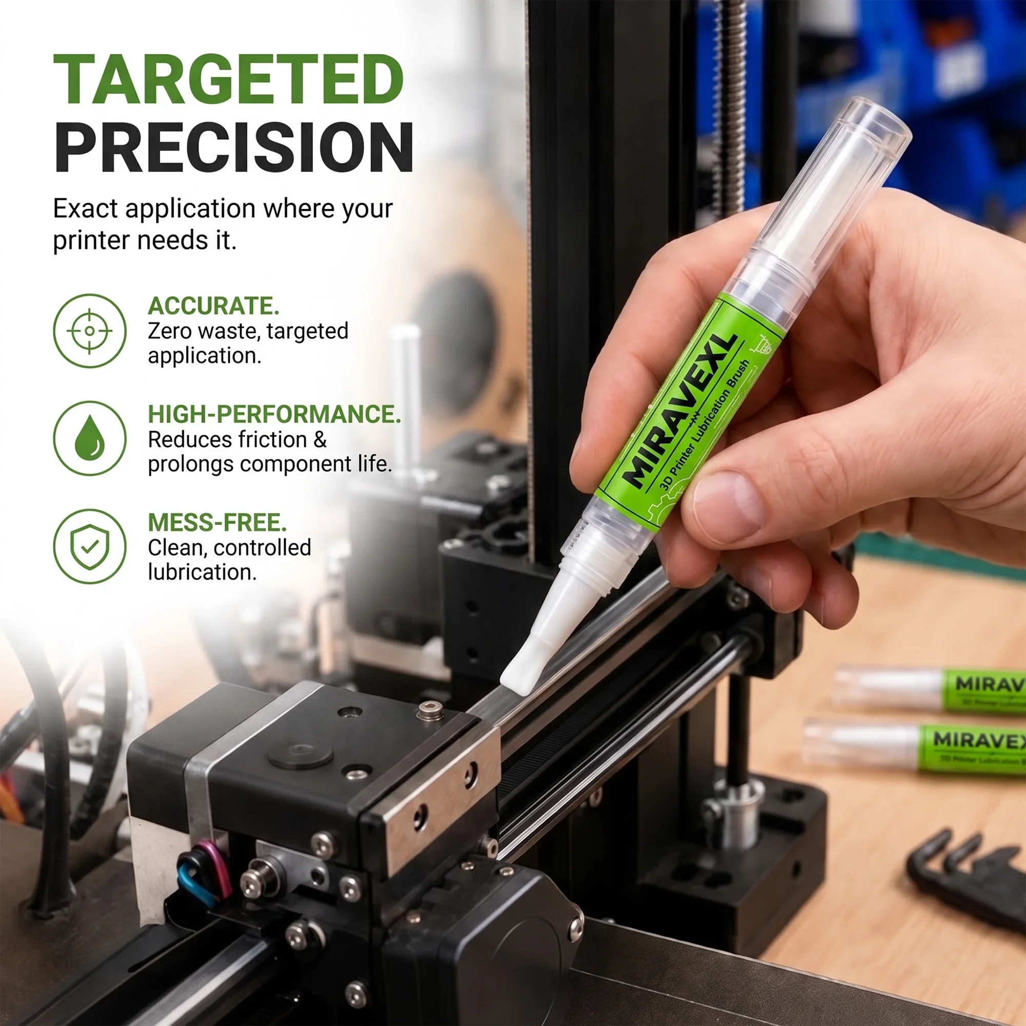 PTFE 3D-Drucker-Schmieröl für Gewindespindeln & Schienen, reibungslose Bewegung, verschleißschützende Wartung für Ender 3 Bambu Lab Enthusiasten – Detail 2