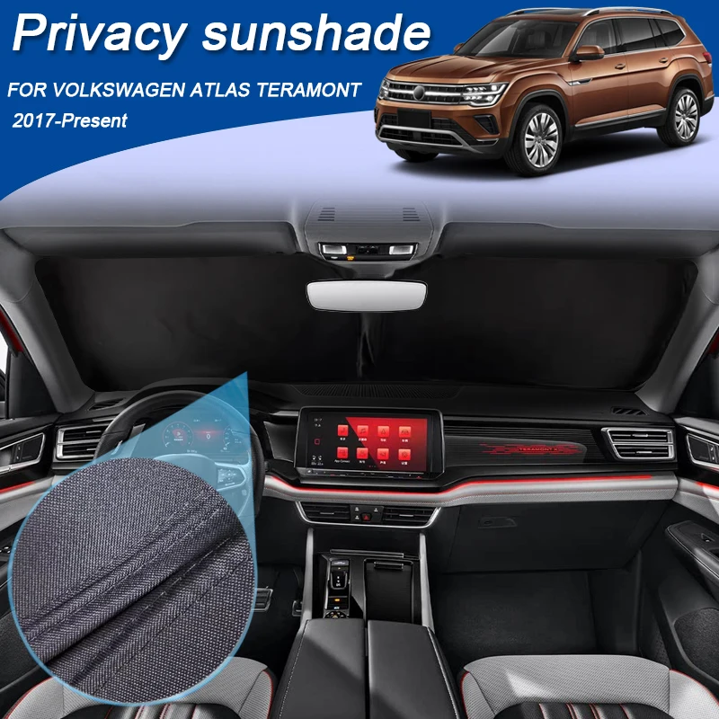 

Car Black Windows Privacy Sunshade For Volkswagen ATLAS Cross Sport TERAMONT 2017-2026 Anti-UV Heat Insulation Protect Cover