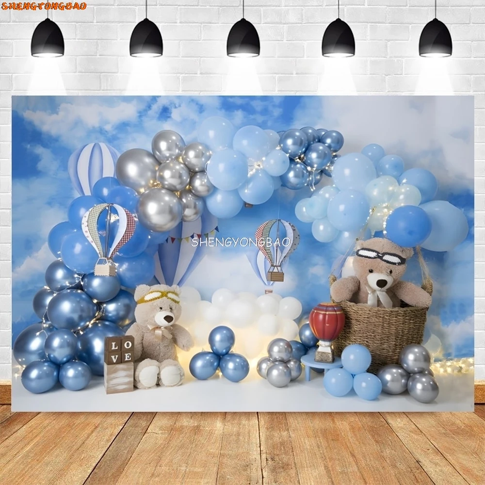 Fille premier anniversaire fête rose or ballon toile de fond doux une fleurs papillon bébé douche photographie fond CJ-01