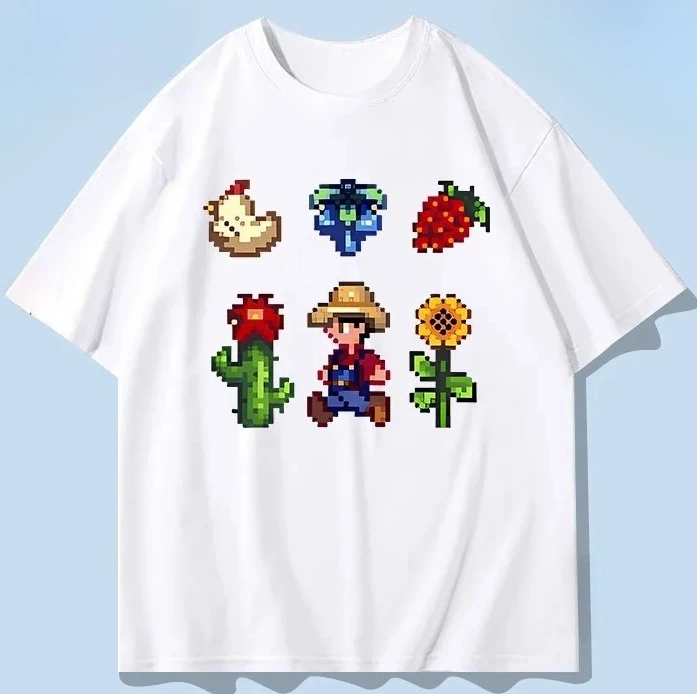تي شيرت Stardew Valley بأكمام قصيرة للرجال 2025 ملابس صيفية جديدة على طراز بيكسل للمراهقين #2