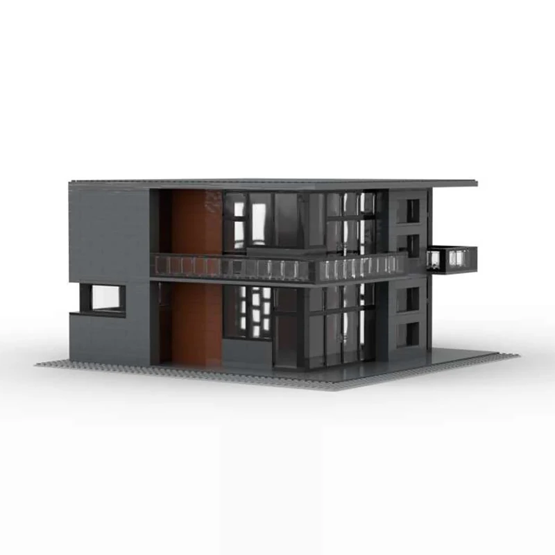 City Street View Model MOC Building Bricks Modern House Residence Modular Technology Gifts Holiday Assemble Children Toys Suit