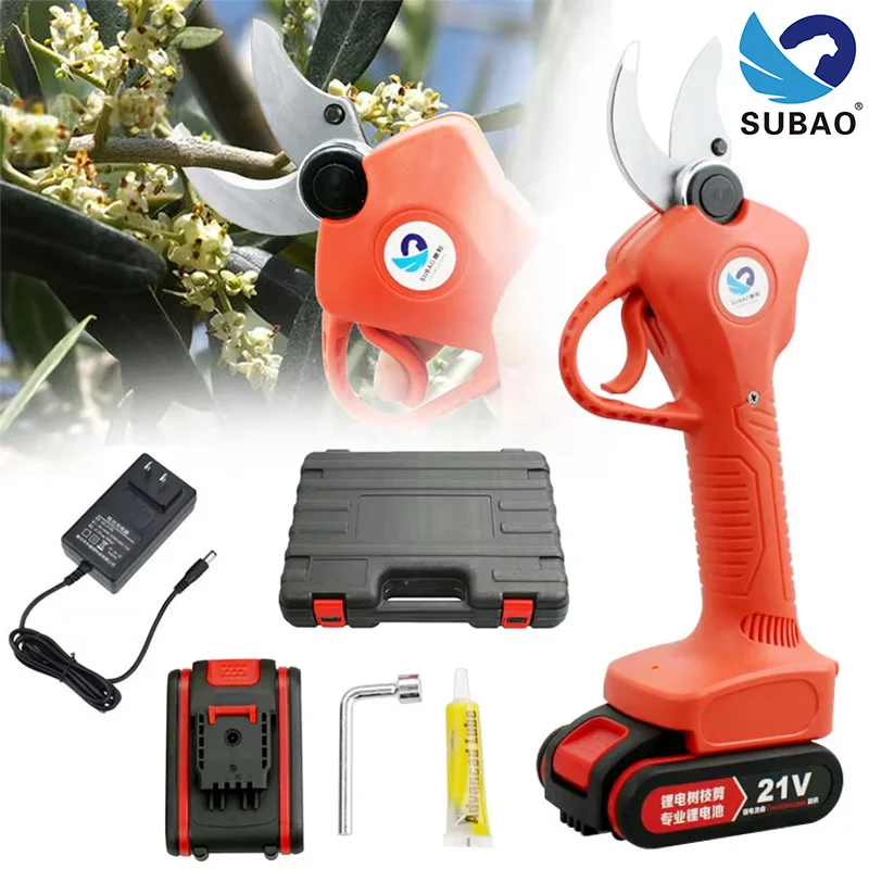 SUBAO 21V Lithium Pruning Shear Knife Strong Pruning Branches 32mm Pruning Caliber Alloy Steel Blade