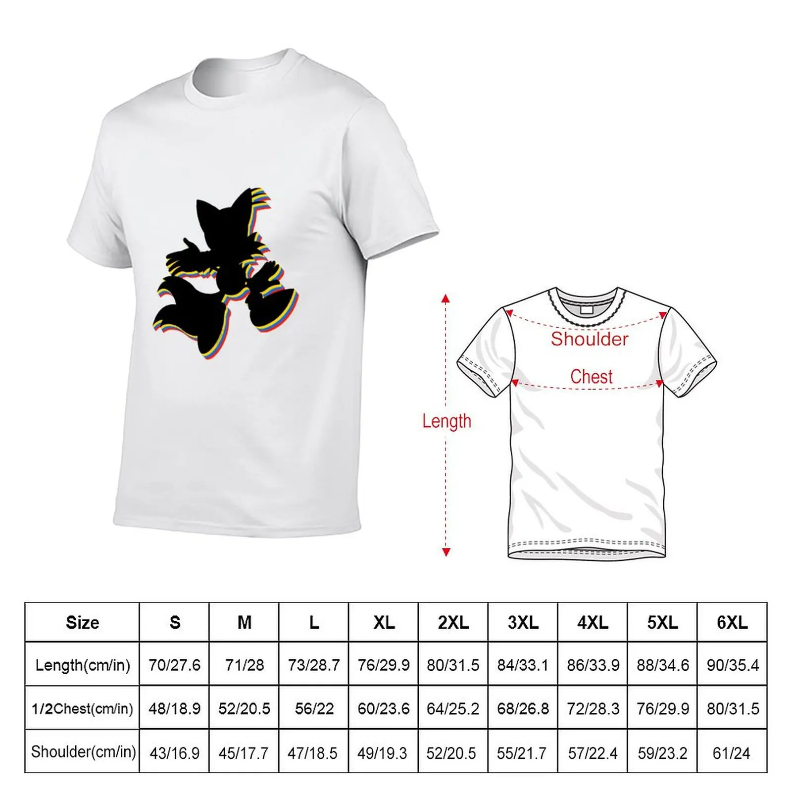 Tails Miles Prower Multi Coloured T-shirt blacks Short sleeve tee korean fashion men clothings