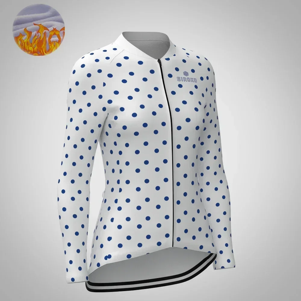 Siroko Maglia da ciclismo da donna Pro Team Uniforme Ciclo Bici da strada Abbigliamento invernale in pile termico Abbigliamento sportivo Abbigliamento da Mtb Bicicletta