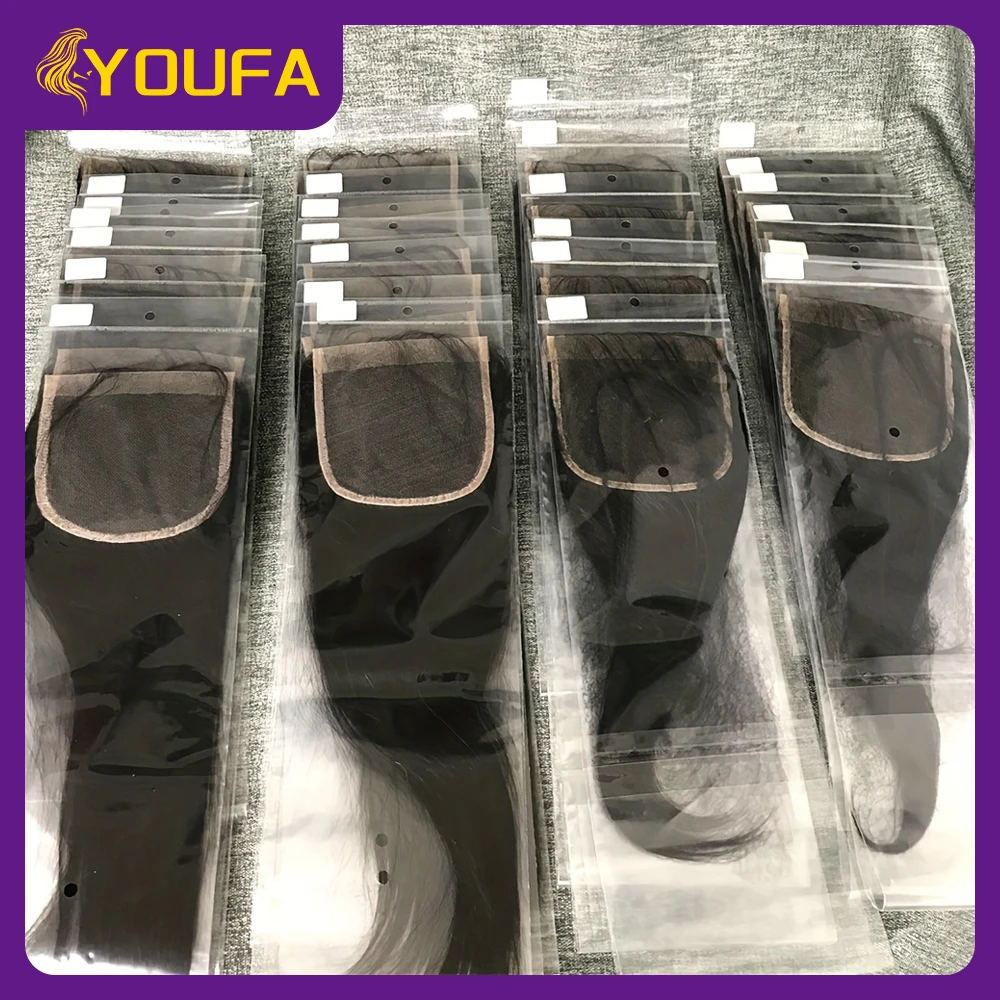 2x6 4x4 5x5 13x4 Lace Closure Pre Plucked 100% Unprocessed Brazilian Virgin Human Hair Closures Frontals Straight Lace Closures