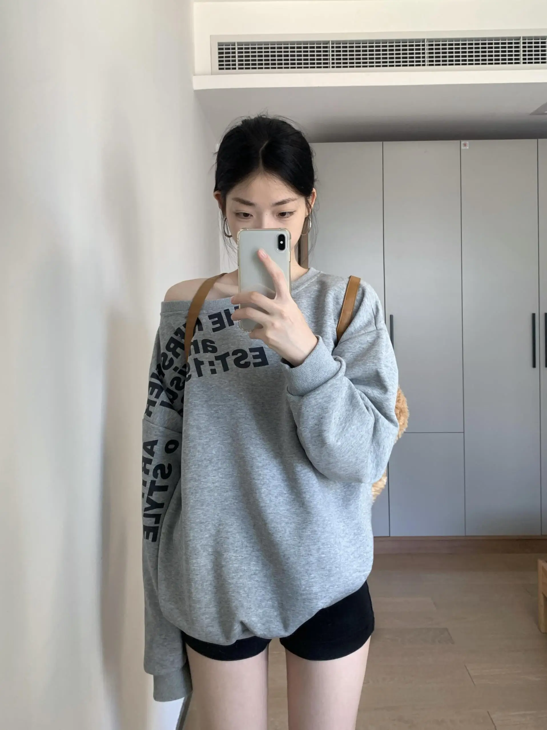 Sweat-shirt Long pour femmes, rétro américain, paresseux, Design de lettres, Sve, épicé, fille, ample, INS, automne, haut d'exposition