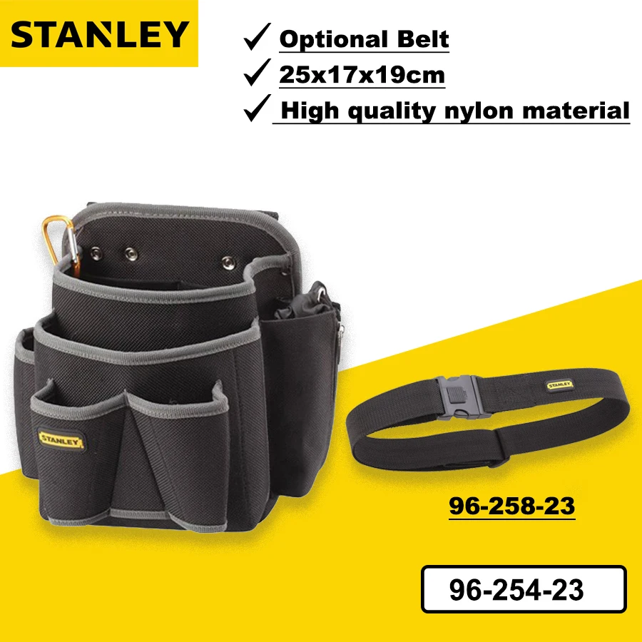 STANLEY Large Tool Pouch with 5 Pockets High Quality Nylon Pocket Organizer Electrician Tool Bag 96-254-23