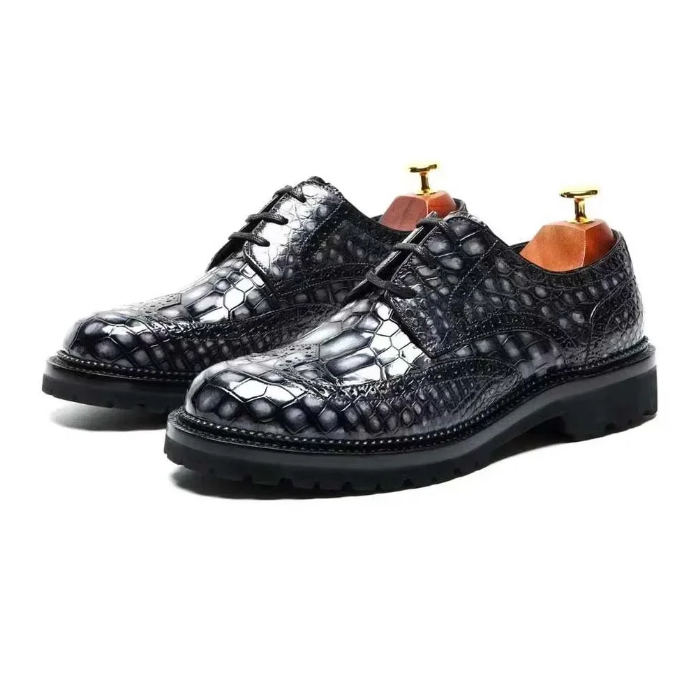 chue men crocodile shoes men casual  crocodile brush color