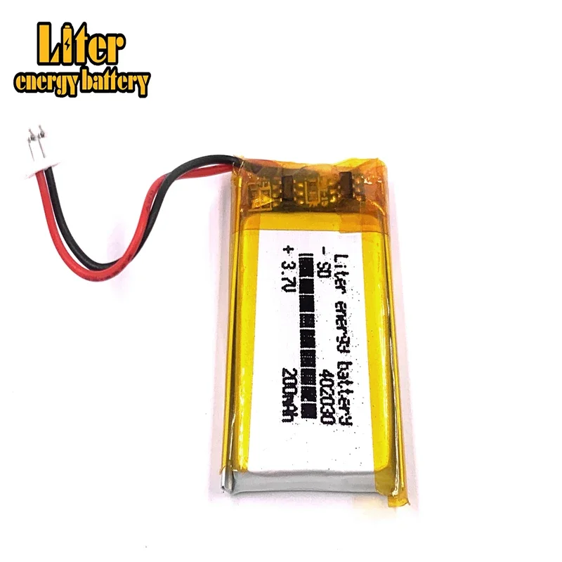 

402030 3.7V 200mAh Lithium Polymer LiPo Rechargeable Battery with JST 1.25mm 2p For Mp3 Camera bluetooth GPS