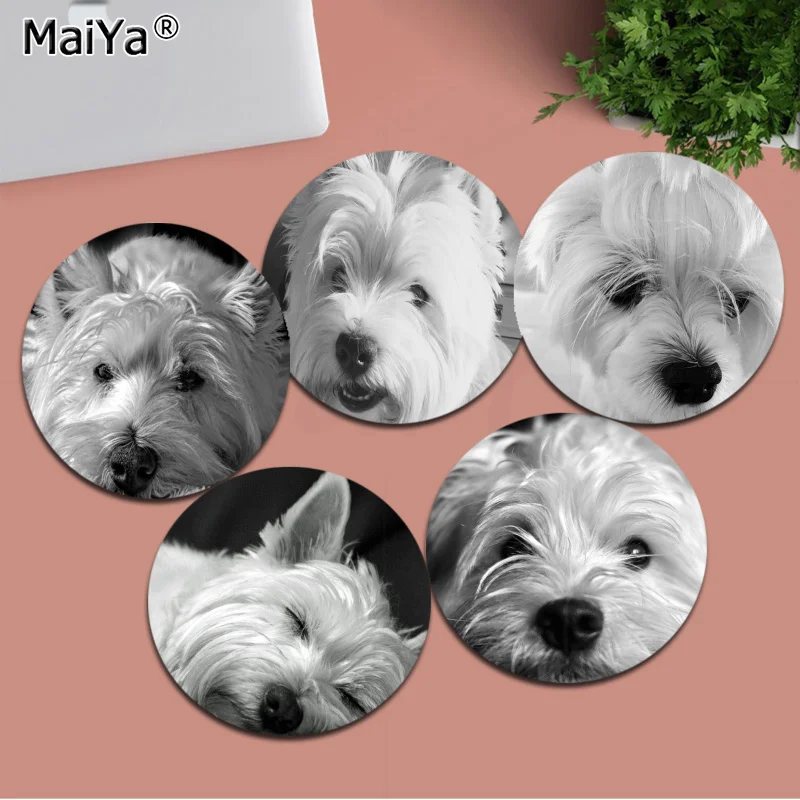 MaiYa New Design Westie West Highland Terrier Dog Rubber PC Computer Gaming mousepad gaming Mousepad Rug For PC Laptop Notebook