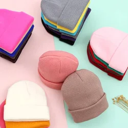 Gorros para papá, madre, niños, bebé, niña, niño, gorro para recién nacido, Color caramelo, invierno, otoño, familia, gorro cálido de punto para padres e hijos