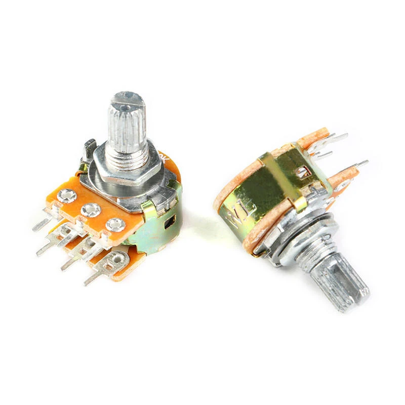 WH148 Double Potentiometer B1K 6-Pin Handle Length 15MM
