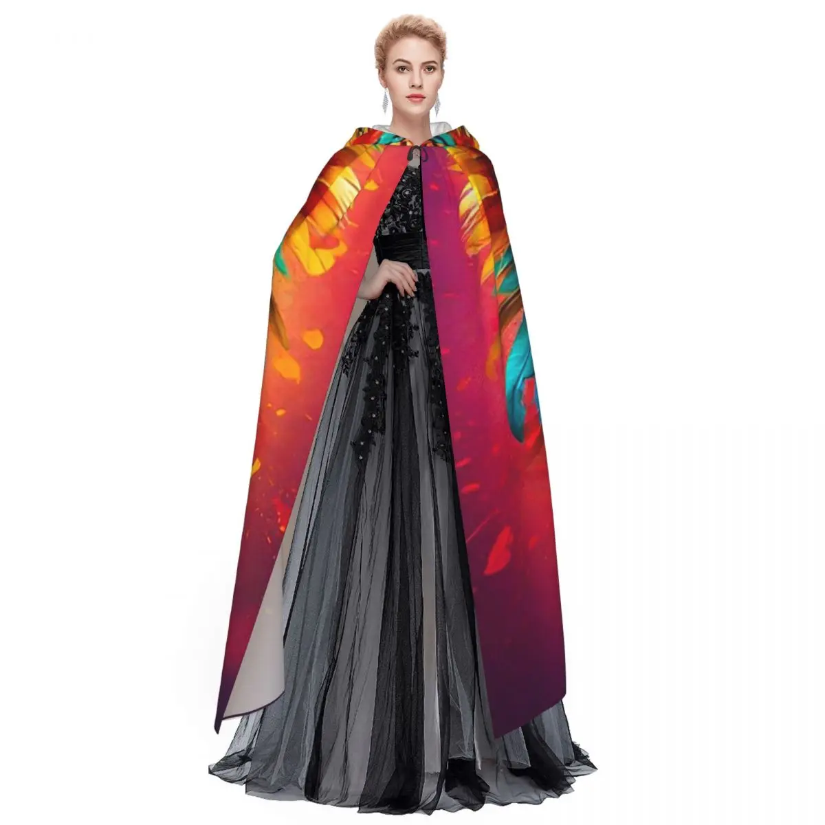 Capa larga con capucha de calavera azteca 7, disfraz Medieval de bruja, capa de Cosplay, abrigo de Halloween para adultos, Unisex