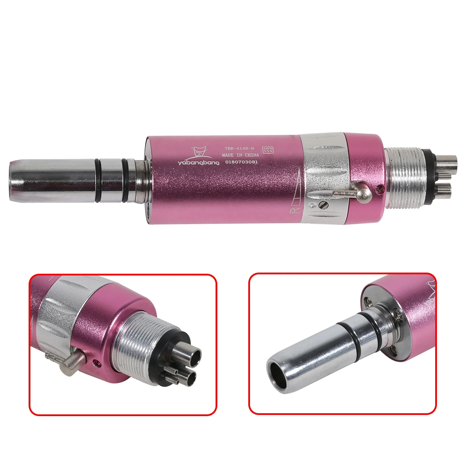 Hot Sale! NSK Style den tal 1:1 E-type External Spray Air Motor 4 Holes Slow/Low Speed Handpiece Pink