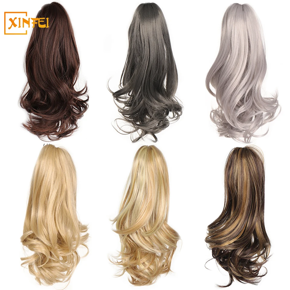 16-inch Synthetic Ponytail Wig Female Grab Clip Drawstring High Ponytail Fluffy Traceless Natural Hair Extension Multicolor Wig