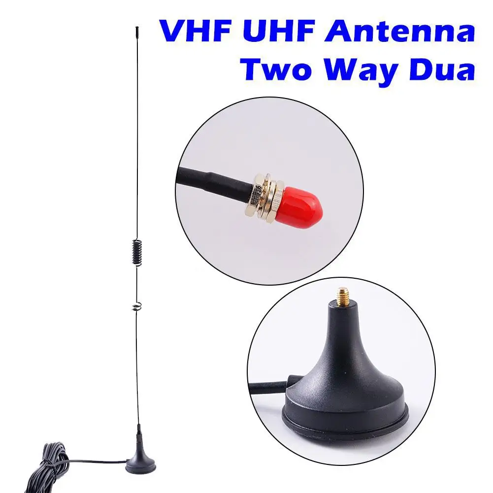 Antena VHF UHF de dos vías, bandas duales, 3dbi, ganancia SMA hembra, Base magnética para nodo, Lorawan, Baofeng, Radio de coche, Walkie Talkie