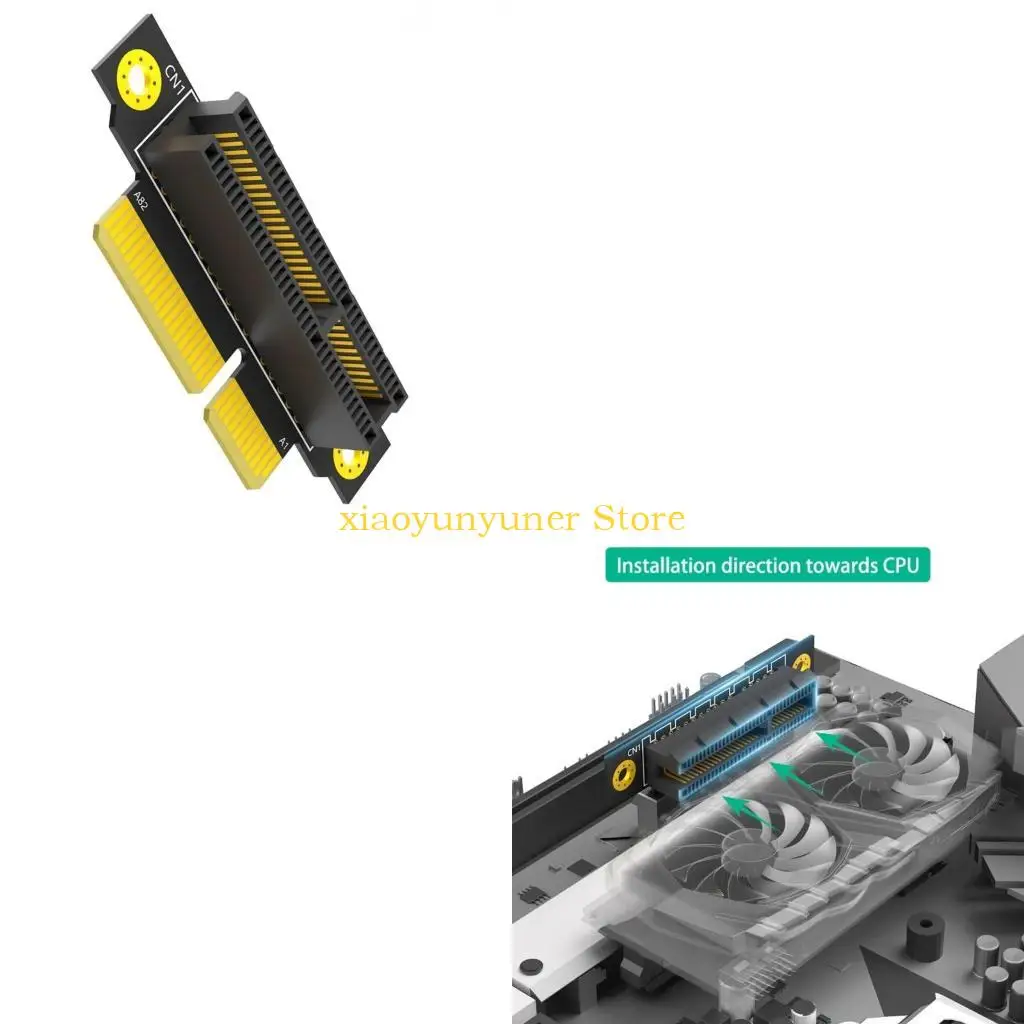 P9JB 20mm Reverse 90 Degree PCIE 4X Slot to PCIe 4X Male to Female Adapters Risers Card for 1U Servers PC Servers Case
