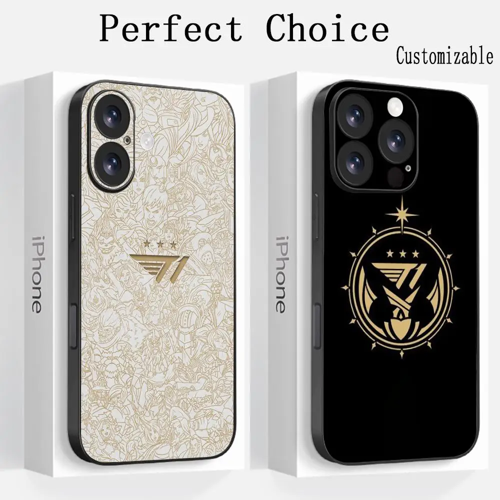 Fashion T1 winner design Phone Case For iPhone 16 15 14 13 12 11 Plus Mini Pro Max Limited Soft black Shockproof Cover