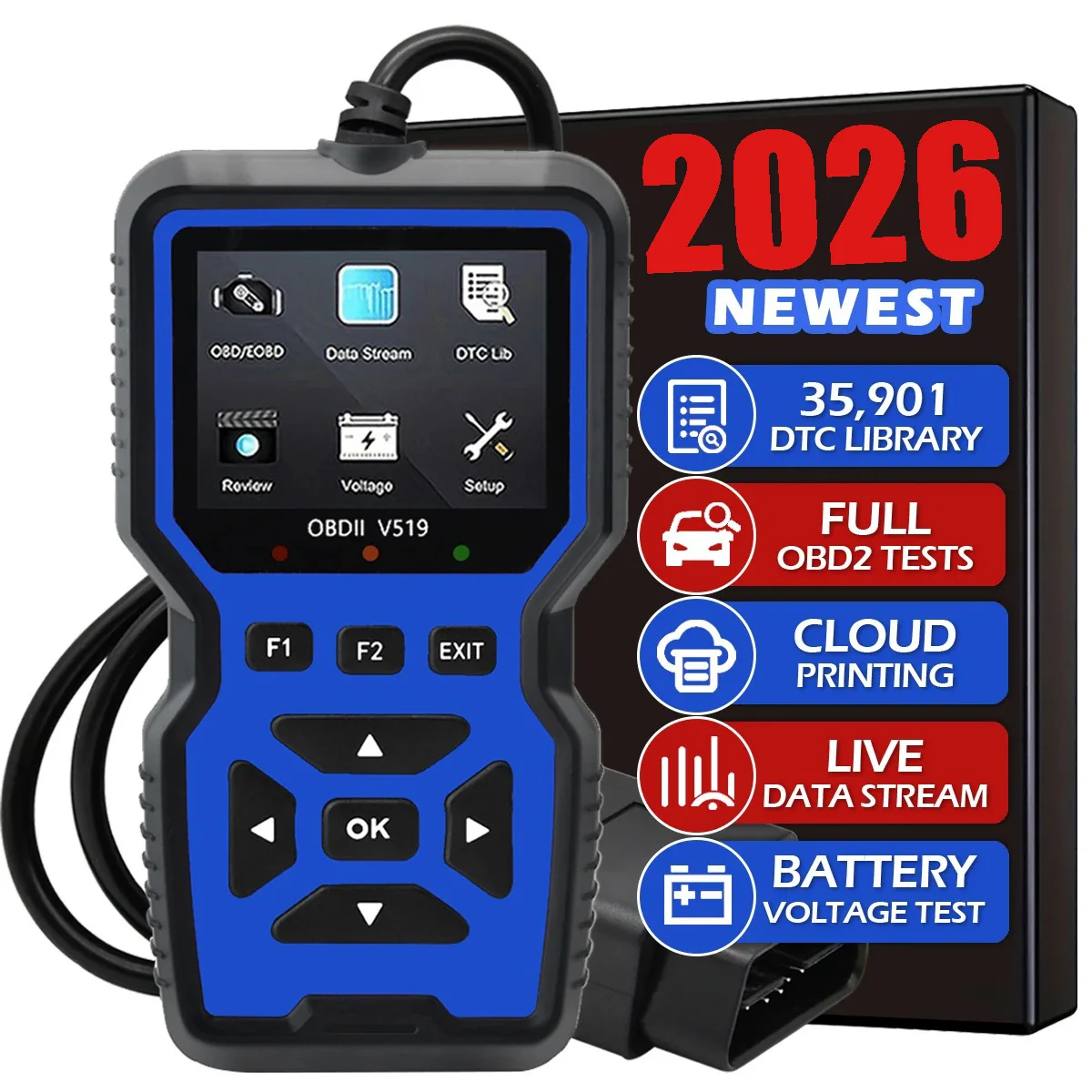 Advanced OBD2 Scanning Diagnostic Tool | Professional Engine Code Reader And Reset | Real-Time Data Diagnostic Reading Tool