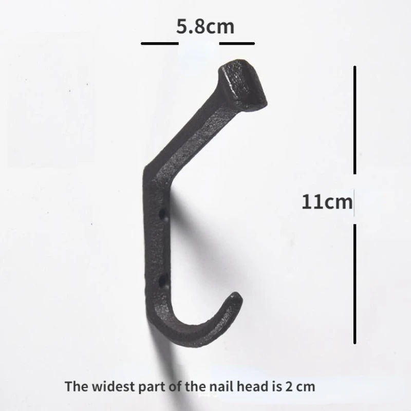 Cast Iron Wrought Iron Door Hook Pastoral European Retro Wall Hanging Coat Hook Creative Classical Hanging Clothes