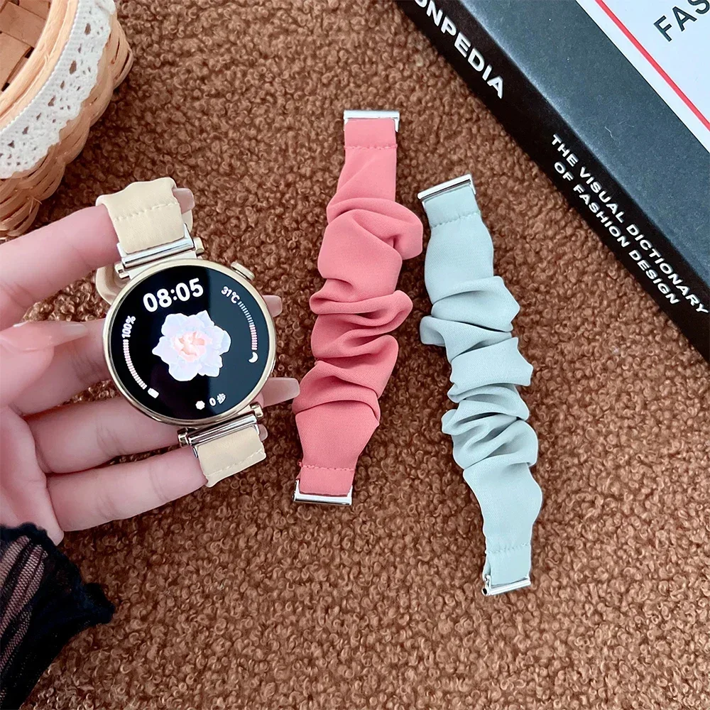 Scrunchie Elastic Strap for Huawei GT4 41mm GT5 Pro 42mm Women 18mm 22mm 20mm Band for Samsung Galaxy 5/6/7 40mm 44mm Galaxy FE