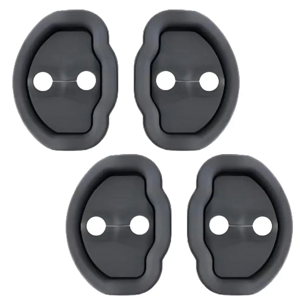 4Pcs Door Latch Protective Covers Solid Silicone Car Door Lock Guards Stopper Noise Reduction Anti-Scratch for Universal Vehicle