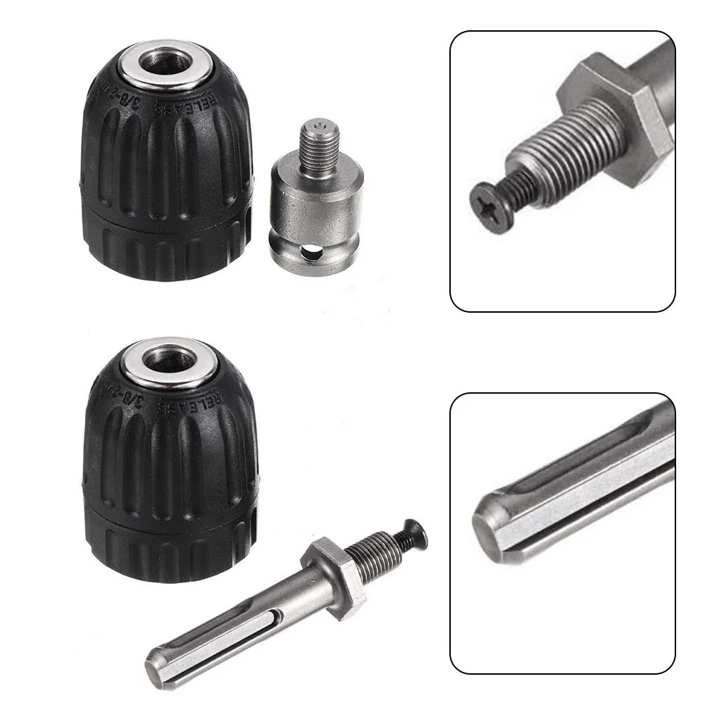 Tool Drill Chuck For Drill Keyless 0.8-10mm 3 8-24UNF Drill Bit Fittings Parts Quick Change Replacement Thread