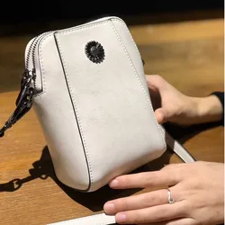 Genuine Leather Women's Bag Fashion Commuter Versatile Crossbody Bag Portable Mini Shoulder Bag Luxury Cowhide Mobile Phone Bags