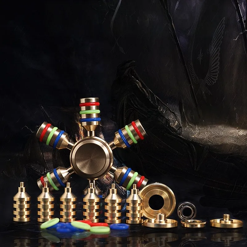 Metal Hand Spinner 6 Arm - Decompression Fidget Toy EDC Gadgets Anxiety Stress Relief for Adults Kids Antiestres Juguete