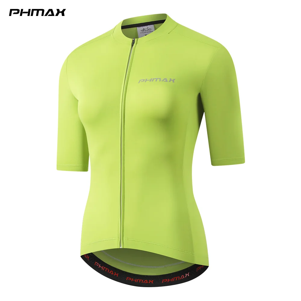 AliExpress PHMAX Women's Pro Cycling Jersey Short Sleeve SPF50+ UV Protection Quick Dry Breathable Solid Color MTB Road Bike Top