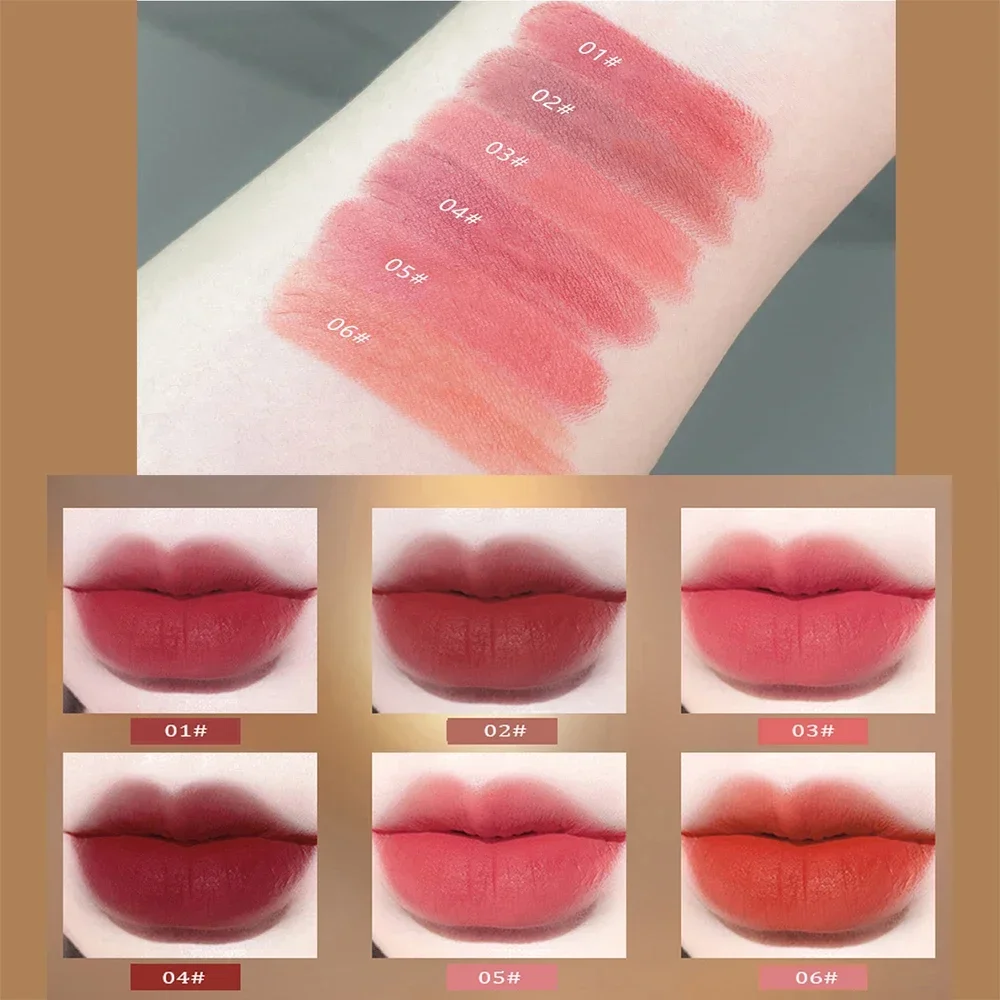 قلم أحمر شفاه غير لامع يدوم طويلاً مقاوم للماء ملمع شفاه مثير أحمر بني سائل مخملي ملمع شفاه مستحضرات تجميل كورية مكياج كوسيميائيكا