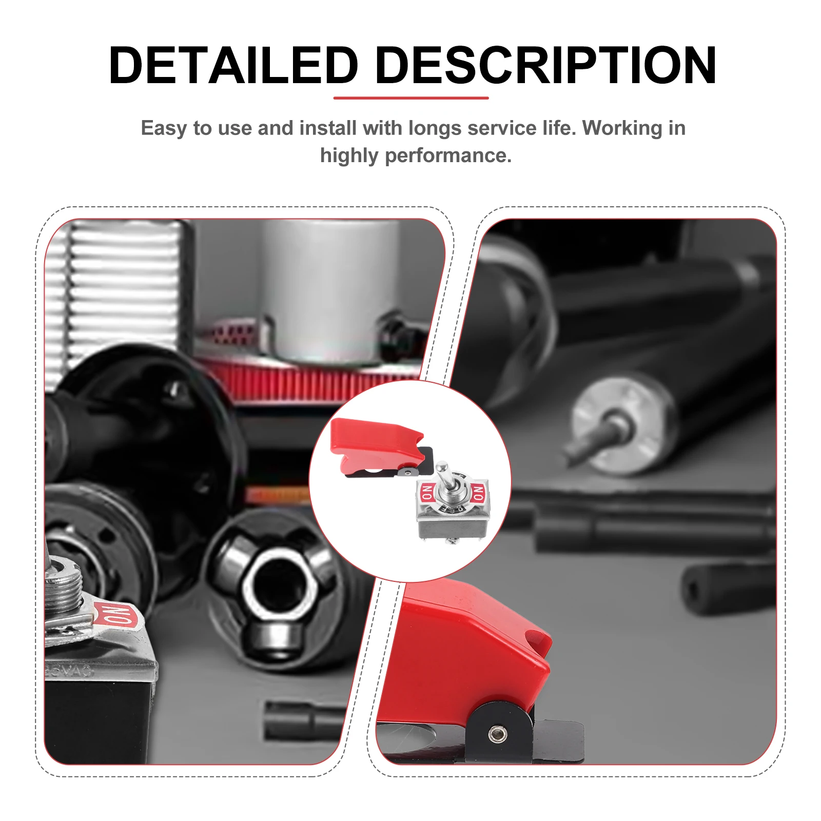 

Red Protective Waterproof Toggle Switch 3 Position On Off 203A Heavy Duty Dpdt 12V Car 3 Way Toggle Dash A0076