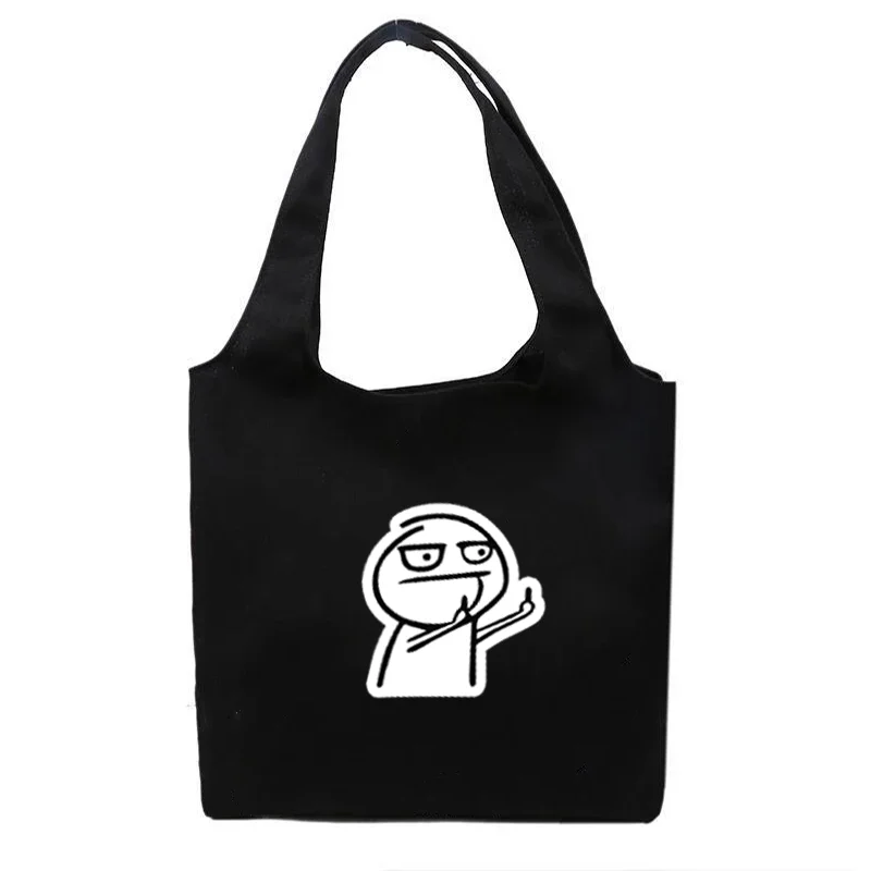 

2025 Canvas bag women's shoulder new artistic Japanese cute kitten college student ins simple hand-held printed canvas bag