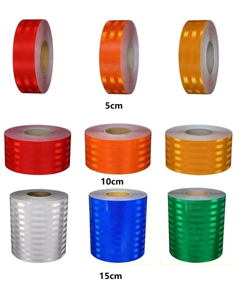 5Cm/10Cm/15Cm Breed Werkplek Beschermende Zelfklevende Pet Super Reflecterende Waarschuwing Veiligheid Tape