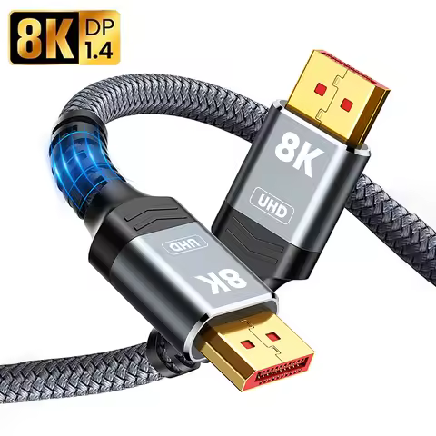 8K Displayport 1.4 Cable DP 2.0 165Hz Video Audio Cable For PC Laptops TV Box Projector PS4 Monitor Video Game Display Port Cord