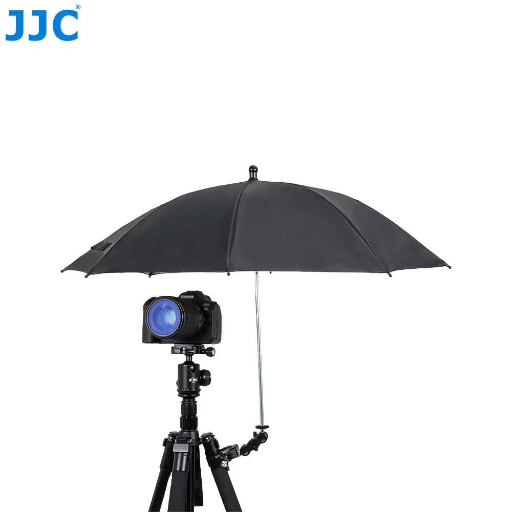 

JJC Camera Umbrella Sunshade Ajustable Umbrella Clamp Mount Kit Camera Rain Cover Tripod Sun Shade for Outdoor Photographing